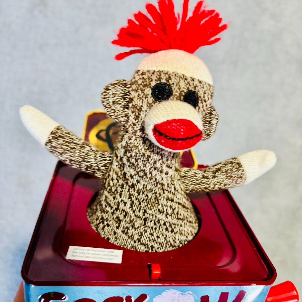 Sock Monkey Jack in the Box, Like New!